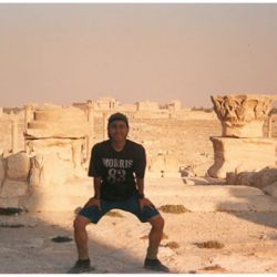 Hashimoto san in his twenty's at Palmyra, Syria.