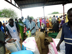 JVCによる野菜の種子の配布。南コルドファン州カドグリにて。