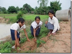 木を植える子どもたち