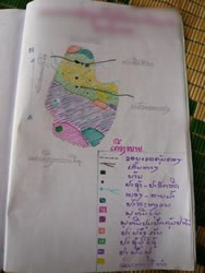 P村の森林区分地図（土地森林委譲ハンドブックの一部）