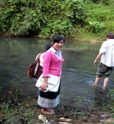 村人が行っている伝統的な森や土地の管理について調査