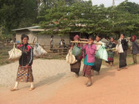 森で採取したラタンを売るために24時間歩く