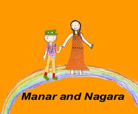 マナールと長良が仮想空間で握手