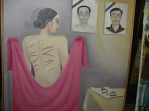 「難民の日」に出品された絵画。イラクは文化的な水準が高い。