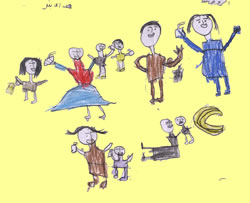 フィダア・ビナルちゃんのかいた「牛乳を飲む」絵