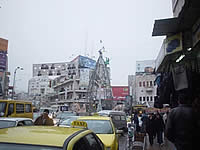 選挙2日後のラマッラの中心街。街は普通に日人々の営みがあった。