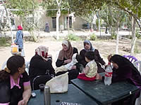 公園でくつろぐ女性たち