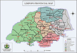 南アフリカ、リンポポ州。Capricorn郡→Vhembe郡。車で約1時間半の移動。