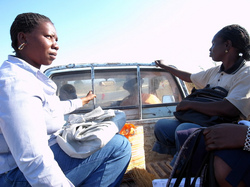 ラッキーなときは、トラックの荷台にただ乗り