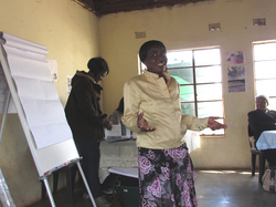 3月の研修から何を実践してきたかを、研修の冒頭に発表