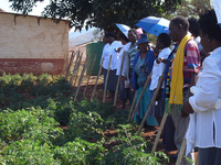 経験交流。地域に野菜を提供する団体の菜園を訪問