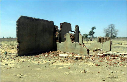 2011年の紛争により破壊された小学校校舎。いまだにこの状態で放置されている。