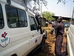 洗車機でプシュー