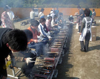 サンマの炭焼き