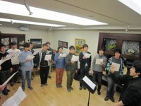 早稲田大学グリークラブの本番収録の様子