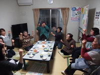 楽しく介護予防体操（大峠山上仮設住宅にて）