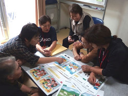 脳トレーニングで認知症予防（大峠山上仮設住宅にて）